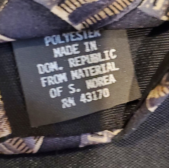 Men's Ketch Black Gray Geometric Necktie Made in Dom. Republic - Picture 4 of 4